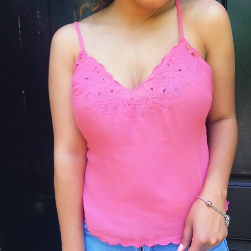 Floral embroidered cami